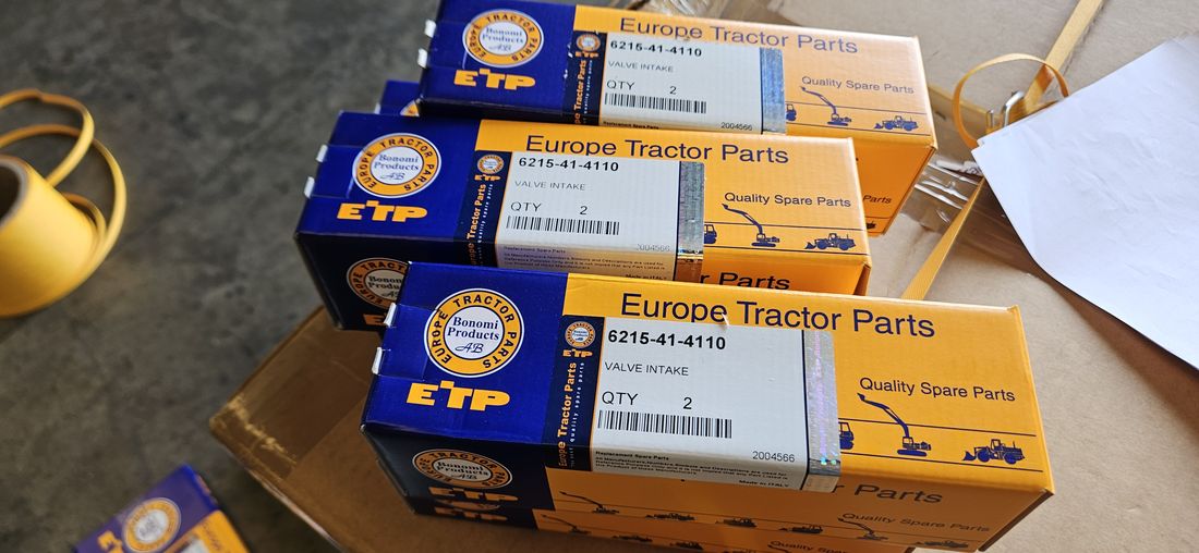 ETP Europe Tractor Parts intake valves 6215-41-4110 for Komatsu 6D140 in branded boxes
